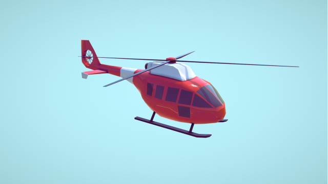 Helicopter 1 Model 3D .c4d .max .obj .3ds .fbx .stl .blend 