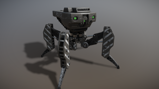 Police Robot Modelo 3D .c4d .max .obj .3ds .fbx .stl .blend 