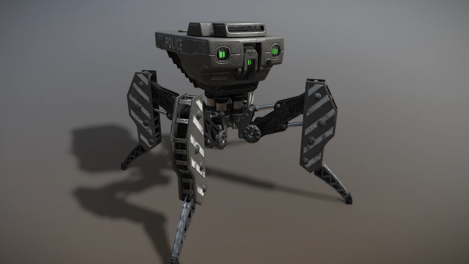 Police Robot 3D Model .c4d .max .obj .3ds .fbx .stl .blend 