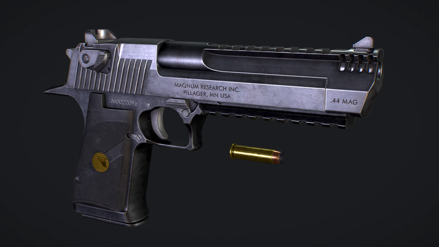 PBR Desert Eagle 3D Model .c4d .max .obj .3ds .fbx .stl .blend