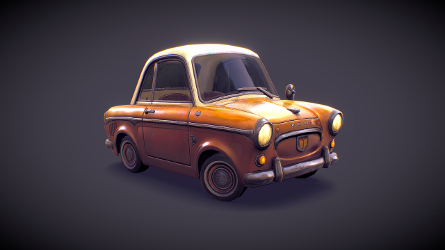Cartoon Car LowPoly Modèle 3D .c4d .max .obj .3ds .fbx .stl .blend 