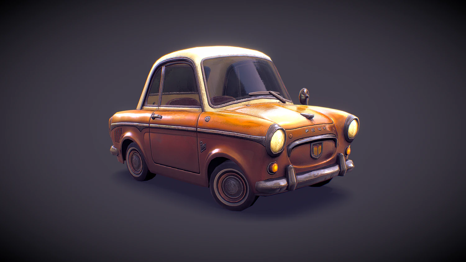 Cartoon Car LowPoly 3D Model .c4d .max .obj .3ds .fbx .stl .blend 