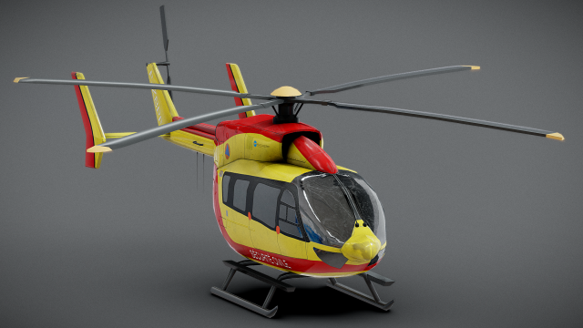 Helicopter Security civil 3D Model .c4d .max .obj .3ds .fbx .stl .blend