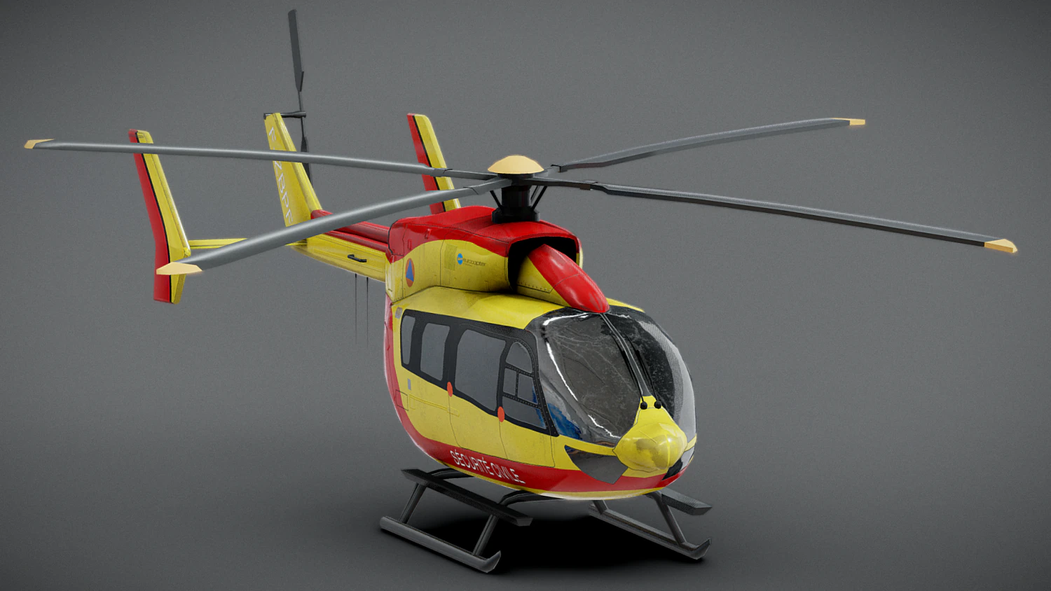Helicopter Security civil 3D Model .c4d .max .obj .3ds .fbx .stl .blend