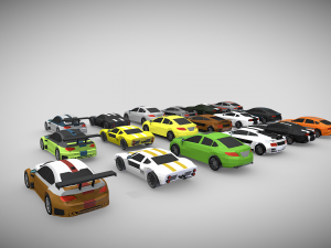 Asset of low-poly cars 3D 模型