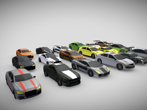 Asset of low-poly cars 3D 模型