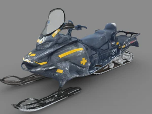 Moto de neve de esqui Modelo 3D