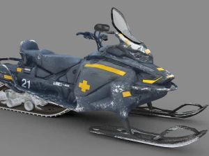 Ski Snowmobile 3D Model
