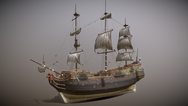 Ship Pinnace 3D 모델 .c4d .max .obj .3ds .fbx .stl .blend 