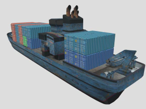 Old cargo ship 3D Model