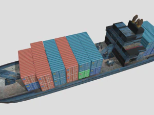 Old cargo ship 3D Model