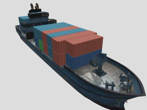 Old cargo ship 3D Model
