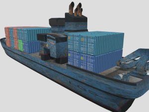 Old cargo ship 3D Model
