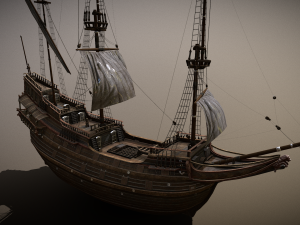 Dutch sailing ship 3D Модель