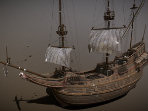 Dutch sailing ship 3D Model