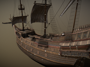 Dutch sailing ship 3D Model