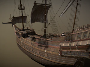 Dutch sailing ship 3D Model