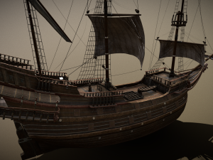 Dutch sailing ship 3D Model