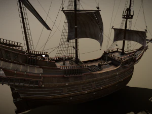 Dutch sailing ship 3D Model