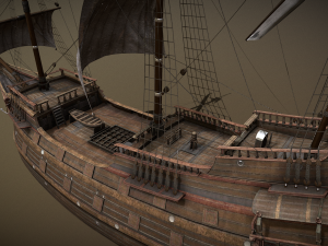Dutch sailing ship 3D Model