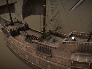 Dutch sailing ship 3D Model