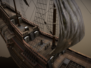 Dutch sailing ship 3D Model