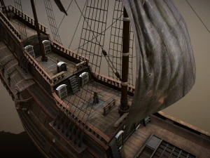 Dutch sailing ship 3D Model