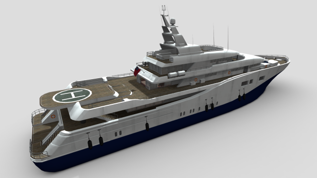 Moderne Yacht Model 3D .c4d .max .obj .3ds .fbx .stl .blend