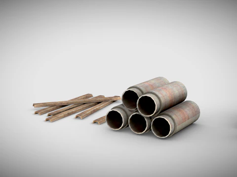 Low Poly Construction Assets 3D Model