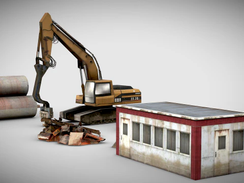 Low Poly Construction Assets 3D Model