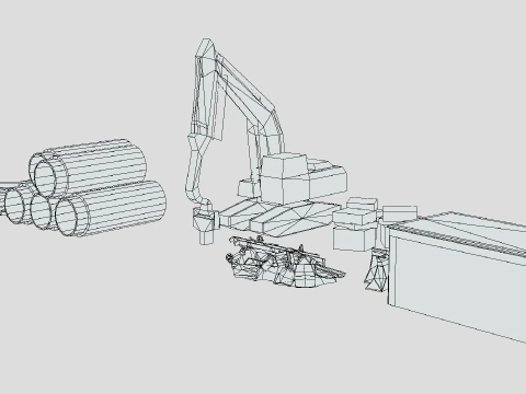 Low Poly Construction Assets 3D Model