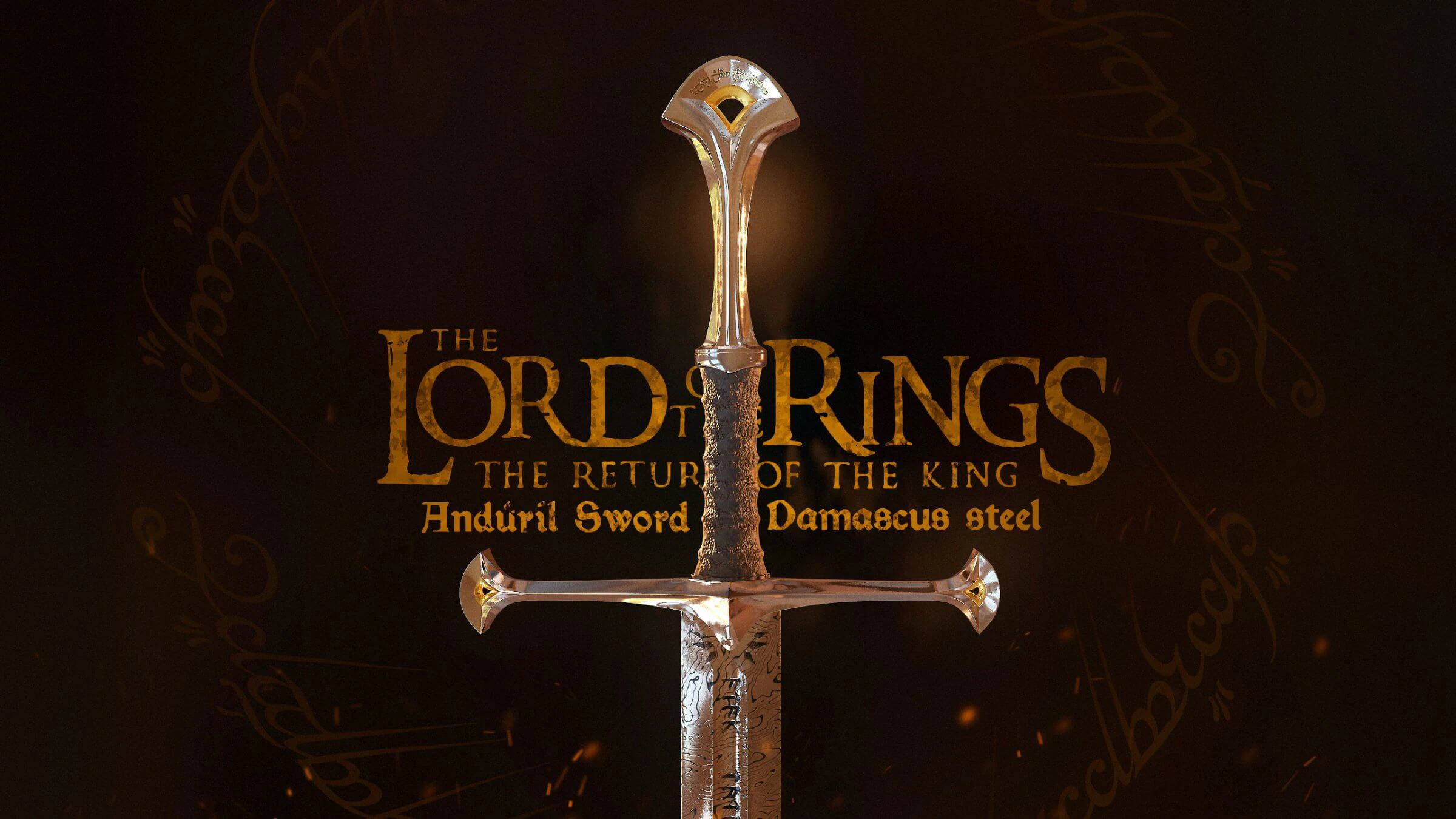Das Herr der Ringe-Schwert von K&ouml;nig Elessar 3D Modell .c4d .max .obj .3ds .fbx .stl .blend 