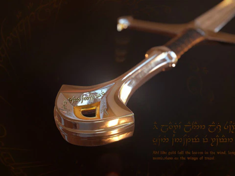 Das Herr der Ringe-Schwert von K&ouml;nig Elessar 3D Modell