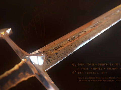 Das Herr der Ringe-Schwert von K&ouml;nig Elessar 3D Modell