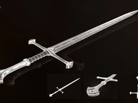 Das Herr der Ringe-Schwert von K&ouml;nig Elessar 3D Modell