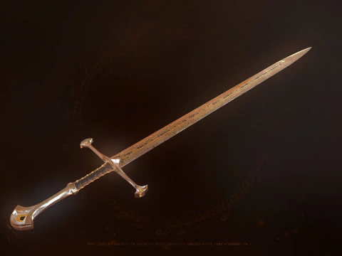 Das Herr der Ringe-Schwert von K&ouml;nig Elessar 3D Modell