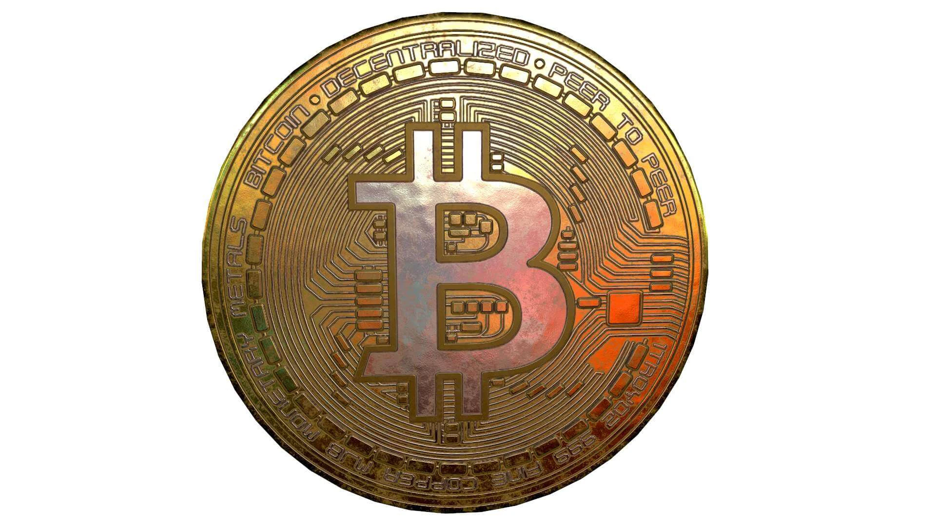 Bitcoin Coin High Resolution Digital Asset 3D Model .c4d .max .obj .3ds .fbx .stl .blend 