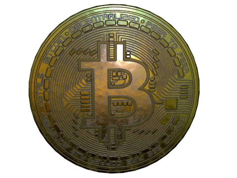 Bitcoin Coin High Resolution Digital Asset 3D Модель