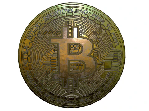 Bitcoin Coin High Resolution Digital Asset 3D Model