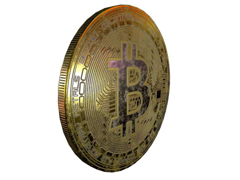 Bitcoin Coin High Resolution Digital Asset 3D Модель