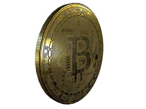 Bitcoin Coin High Resolution Digital Asset 3D Модель
