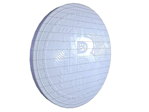 Bitcoin Coin High Resolution Digital Asset 3D Модель
