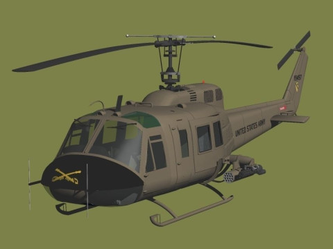 Bell UH-1D HUEY 1st Cavalry Division Vietnam 3D Model