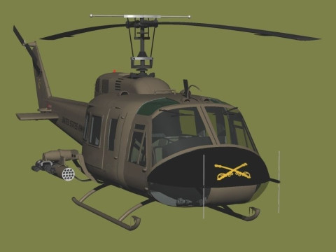 Bell UH-1D HUEY 1st Cavalry Division Vietnam 3D मॉडल