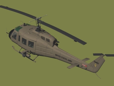 Bell UH-1D HUEY 1st Cavalry Division Vietnam 3D मॉडल