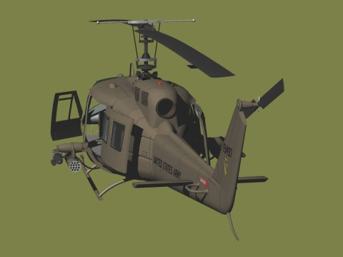 Bell UH-1D HUEY 1st Cavalry Division Vietnam 3D मॉडल