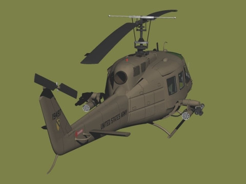 Bell UH-1D HUEY 1st Cavalry Division Vietnam 3D मॉडल