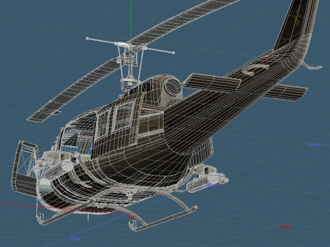 Bell UH-1D HUEY 1st Cavalry Division Vietnam 3D मॉडल