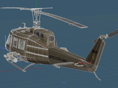 Bell UH-1D HUEY 1st Cavalry Division Vietnam 3D मॉडल