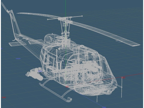 Bell UH-1D HUEY 1st Cavalry Division Vietnam 3D मॉडल